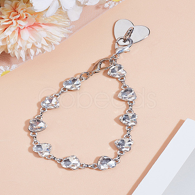 1Pc Zice Alloy Heart Link Chain Mobile Straps HJEW-LP0001-14-1