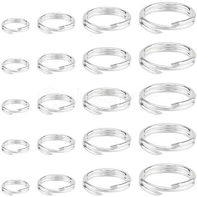 24Pcs 4 Styles 925 Sterling Silver Split Jump Rings STER-SC0001-43-1