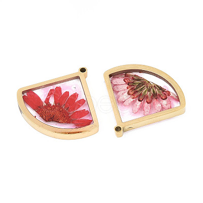 304 Stainless Steel Epoxy Resin Pendants STAS-T072-26-1