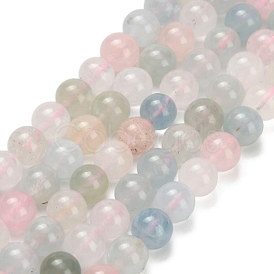 Natural Morganite Beads Strands G-H329-C10-6mm-A-1