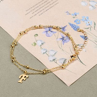 Double Layer Anklets AJEW-AN00309-05-1