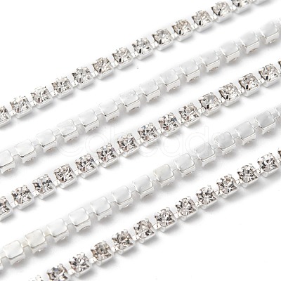 Brass Rhinestone Strass Chains CHC-T001-SS12-01S-1
