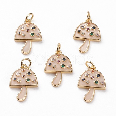 Brass Micro Pave Colorful Cubic Zirconia Pendants KK-C100-09G-1