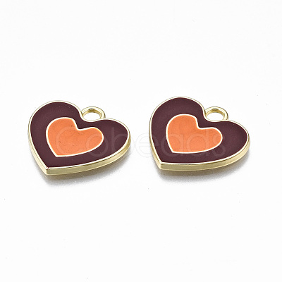 Rack Plating Alloy Enamel Pendants ENAM-T014-03B-RS-1