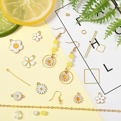 DIY Daisy Dangle Earrings Making Kits DIY-YW0016-27-1