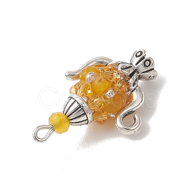 Glass Seed Beaded Pendants PALLOY-MZ01273-03-1