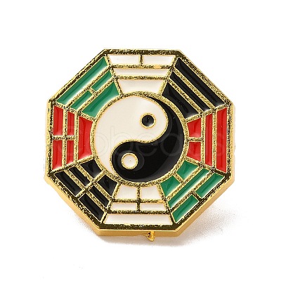 Eight-Diagram Tactics with Yin Yang Enamel Pin JEWB-K008-01G-1