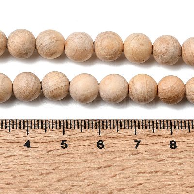 Natural Wood Beads Strands WOOD-B011-01A-6mm-1