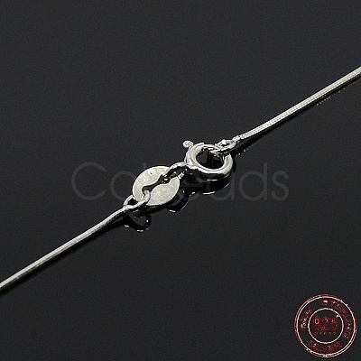 Anti-Tarnish Trendy Unisex Rhodium Plated 925 Sterling Silver Snake Chain Necklaces STER-M034-B-08-1