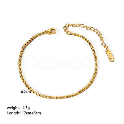 Stylish 304 Stainless Steel Box Chain Bracelets for Women XR9988-6-1