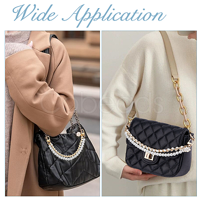 4Pcs 4 Colors ABS & Iron & Alloy & PU Leather Handbag Chain Straps FIND-HS0001-36B-1