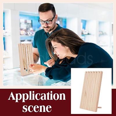 Wooden Neckalces Display Stands for Necklaces NDIS-WH0001-18-1