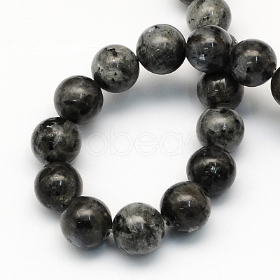 Natural Larvikite Round Beads Strands X-G-S159-4mm-1