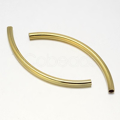 Curved Brass Tube Beads KK-L104-03-1