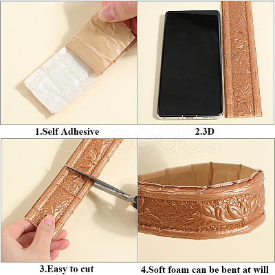 XPE Foam 3D Self-Adhesive Waterproof Wallpaper Border FIND-WH20015-110A-04-1
