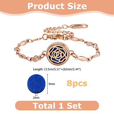 1set 1 Colors Stainless Steel Oval Link Bracelets BJEW-HS0001-10-1