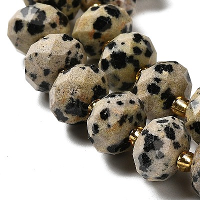 Natural Dalmatian Jasper Beads Strands G-P573-A63-10x6mm-1