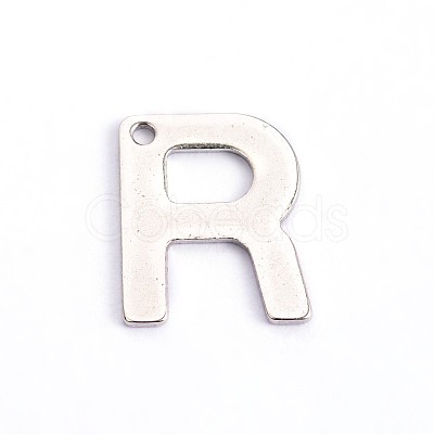Tarnish Resistant 304 Stainless Steel Letter Charms STAS-O072-R-1