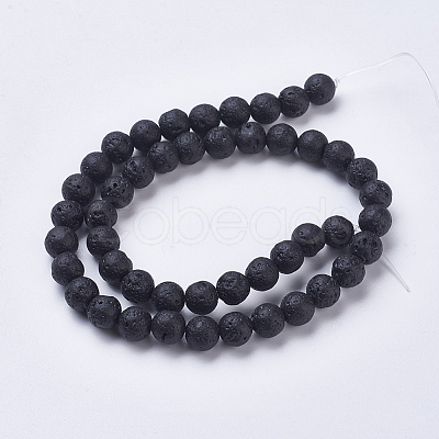 Natural Lava Rock Beads Strands G-J346-37-8mm-1