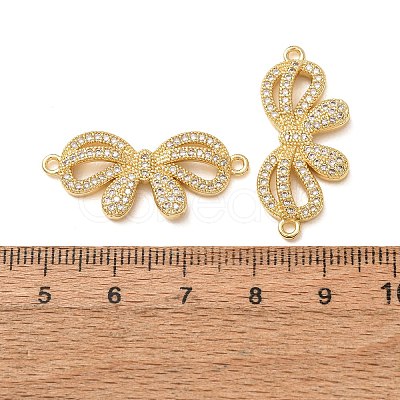 Brass Micro Pave Clear Cubic Zirconia Connector Charms CU-CBA4579-21G-1