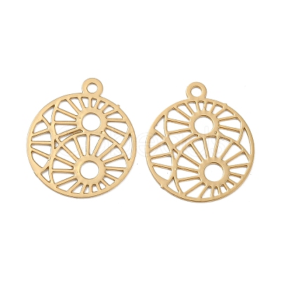 Brass Etched Metal Embellishments Connecotr Charms KKC-D001-11KCG-1