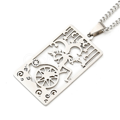 Non-Tarnish 304 Stainless Steel Pendant Necklaces NJEW-L118-02P-04-1