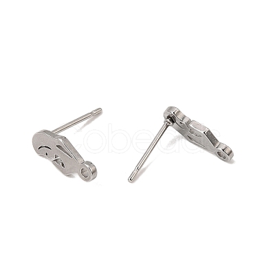 304 Stainless Steel Stud Earring Findings SA-CBAAD0D-10P-1