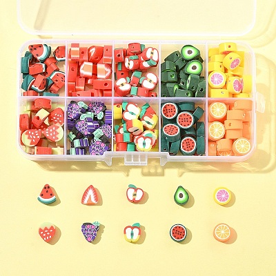 200Pcs 10 Styles Handmade Polymer Clay Beads CLAY-FS0001-40-1