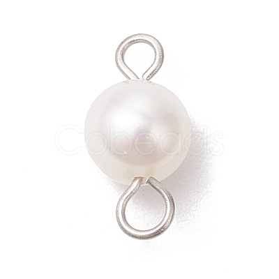 Natural Cultured Freshwater Pearl Two Sides Polished Connector Charms PALLOY-JF04041-02-1