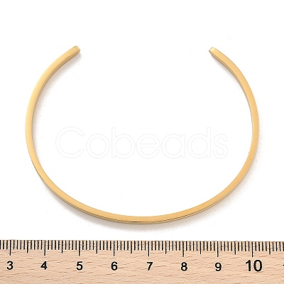 Ion Plating(IP) 304 Stainless Steel Cuff Bangles LS-BJEW-K173-02G-1