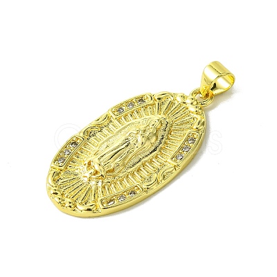Real 18K Gold Plated Brass Micro Pave Clear Cubic Zirconia Pendants KK-H472-36E-G-1