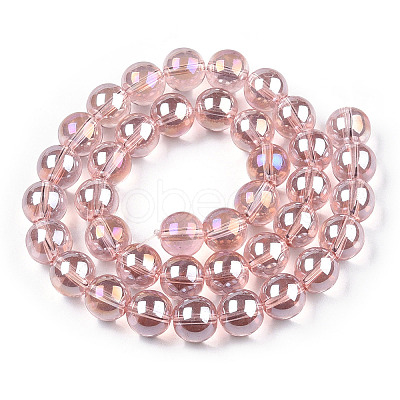 Electroplate Transparent Glass Beads Strands GLAA-T032-T10mm-AB10-1
