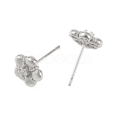 SHEGRACE Brass Micro Pave Cubic Zirconia Stud Earrings XGRQ4N068-711P-1