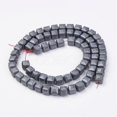 Non-magnetic Synthetic Hematite Beads Strands G-F396-35-6x6mm-1