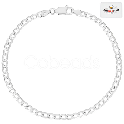 1Pc 925 Sterling Silver Curb Chain Bracelets BJEW-BBC0001-06C-1