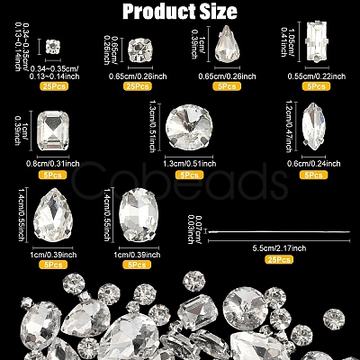 90Pcs 10 Styles Sew on Rhinestone RGLA-YW0002-10-1