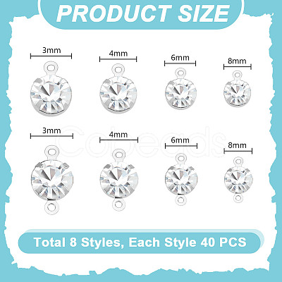 DIY Flat Round Brass Rhinestone Connector Charms & Pendant Jewelry Making Findings Kits DIY-GA0001-69P-1