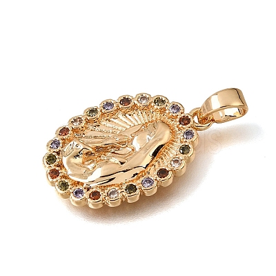 Brass Micro Pave Colorful Cubic Zirconia Pendants CU-K001-18G-1