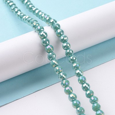 Electroplate Opaque Solid Color Glass Beads Strands X-GLAA-E036-10A-1