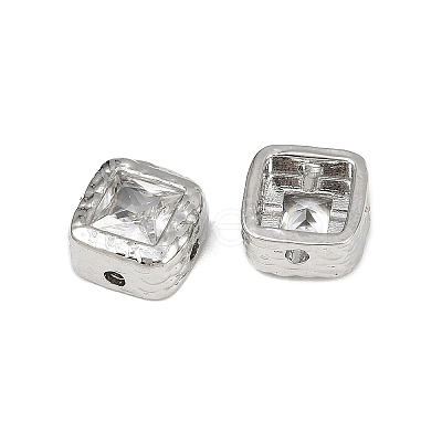 Brass Clear Cubic Zirconia Beads KK-D375-36P-1