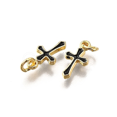 Brass Enamel Charms KK-C106-04G-1