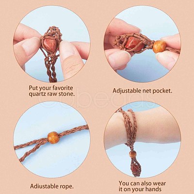 Adjustable Braided Waxed Cord Macrame Pouch Necklace Making NJEW-I243-A06-1