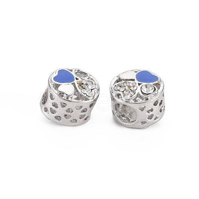 Rack Plating Alloy Enamel European Beads MPDL-N039-133-04-1