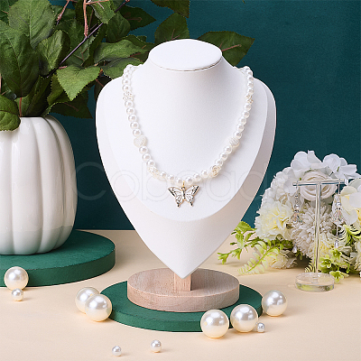 Bust Shaped PU Leather Necklaces Display Stands NDIS-WH0017-13B-1