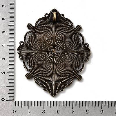 Tibetan Style Alloy Rhinestone & Oval Tray Cabochon Settings X-TIBEP-5436-AB-LF-1