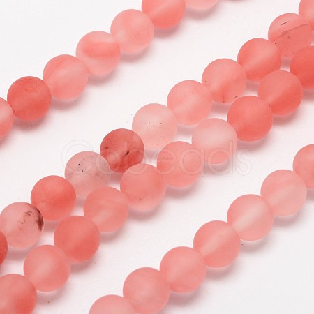 Cherry Quartz Glass Beads Strands G-D684-8mm-1