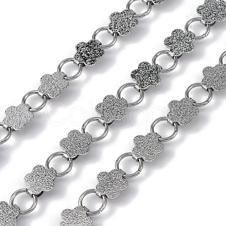 304 Stainless Steel Flower Link Chains CHS-B006-08P-01-1