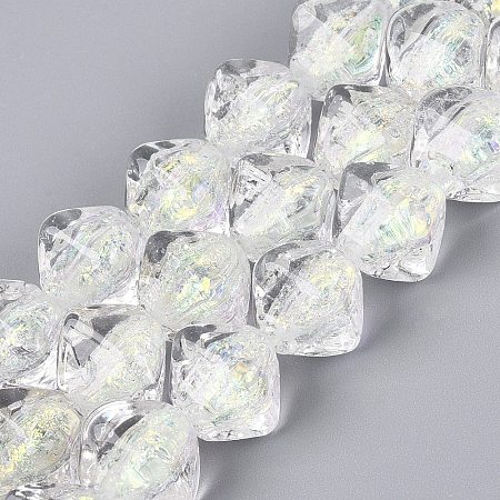 Handmade Foil Glass Beads Strands FOIL-Q002-06E-1