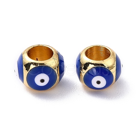 Golden Brass European Beads KK-A155-28G-D-1