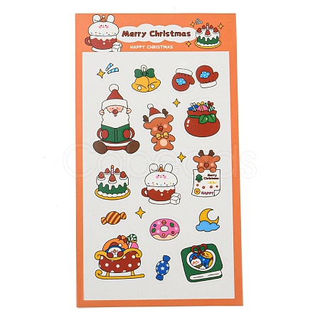Christmas Theme PET Plastic Stickers AJEW-Q151-01D-1